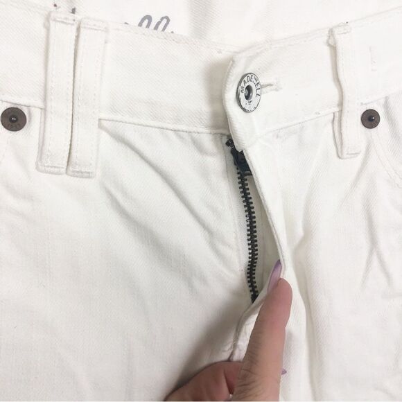 MADEWELL | White Denim Mid-Rise Cut Off Jean Shorts Women’s Size 26 (2) - Picture 4 of 7